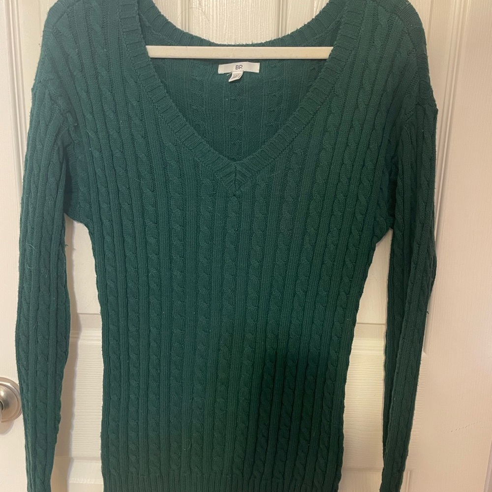 Nordstrom Deep Green V-Neck Sweater